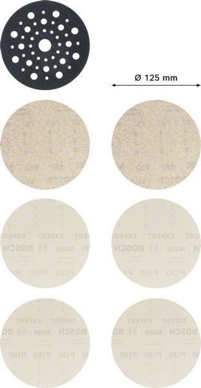 Bosch Expert M480 startsats för excenterslipar, 125 mm, 7 st.