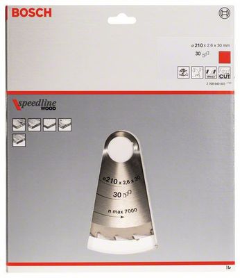Bosch Sågklinga 210x30x2,6mm 30T Speedline Wood