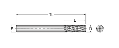 Cobolt Facettfräs D=4 L=16 TL=50 S=6