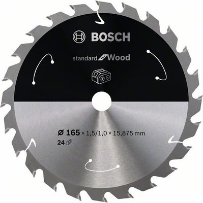 Bosch Standard for Wood cirkelsågklinga för sladdlösa sågar 165x1,5/1x15,875 MM T24