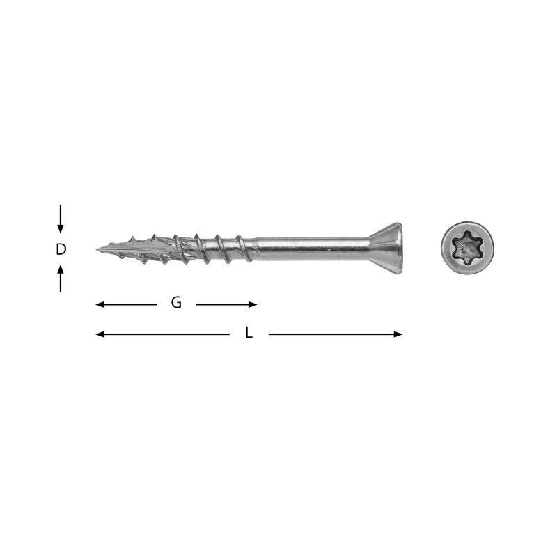 VSB Trallskruv Trä TURBO 4,2x57mm A2 (3500st)