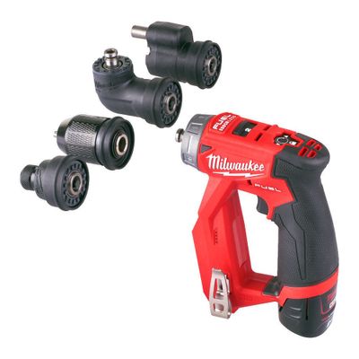 Milwaukee M12 FDDXKIT-202X Borr-/Skruvdragare 12V inkl 3st chuckar (2x2,0ah)
