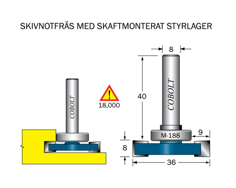 Cobolt Skivnotfräs L=8 F=9 D=36 S=8