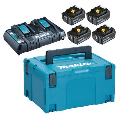 Makita 198091-4 Powerpack 18V 4xBL1860 & DC18RD