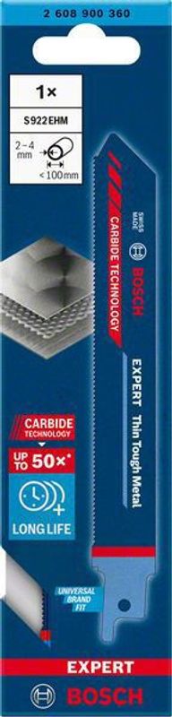Bosch Expert ‘Thin Tough Metal’ S 922 EHM tigersågblad, 3 st