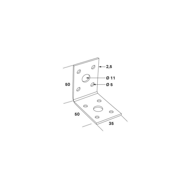 FAST CC Vinkelbeslag ABV 50x50x2,5x35