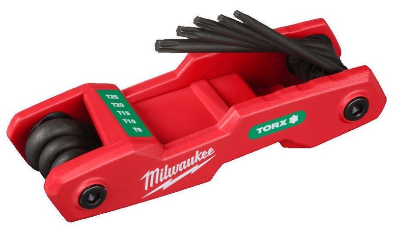 Milwaukee Torxnyckelsats Vikbar 8-delar T9-T40