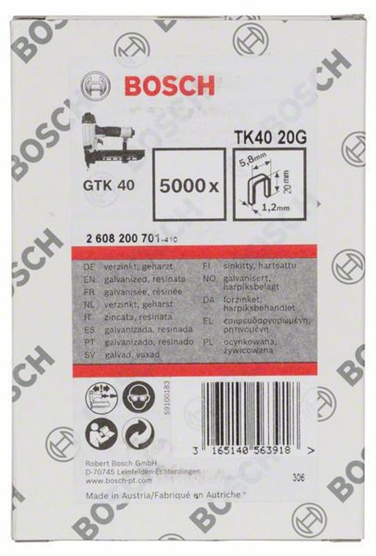 Bosch Klammer 1,2mm x 20mm (5000st)