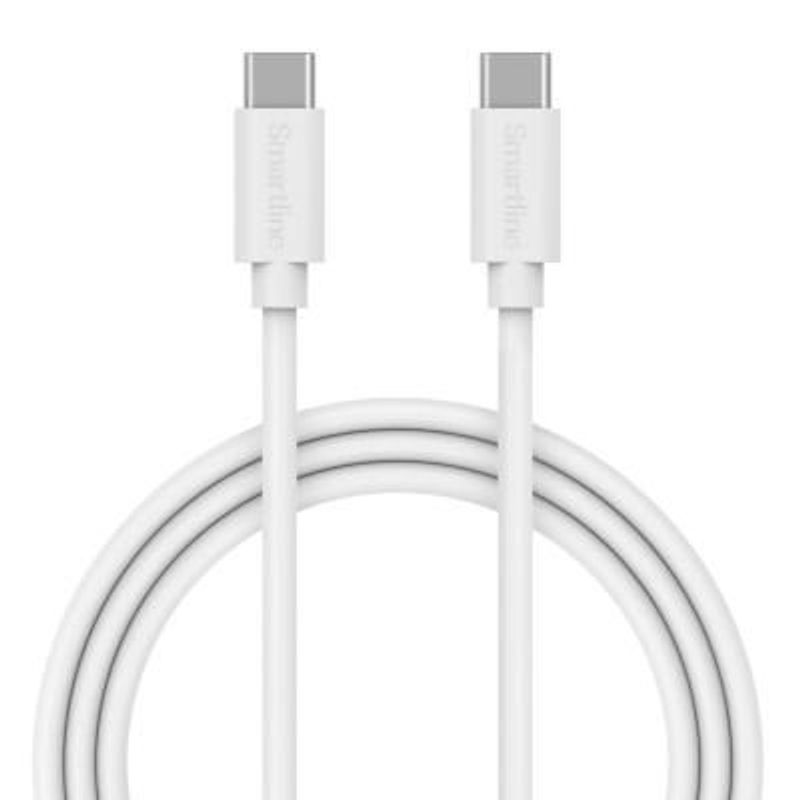laddkabel usb-c/usb-c 2.0 1m vit