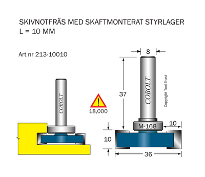 Cobolt Skivnotfräs L=10 F=10mm S=8
