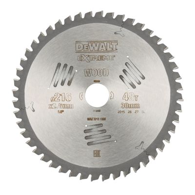 DeWalt DT4320 Sågklinga 216mm 48T (fina snitt, allmän anv)