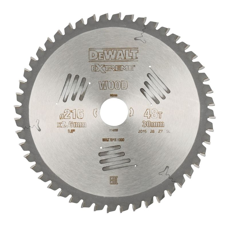 DeWalt DT4320 Sågklinga 216mm 48T (fina snitt, allmän anv)