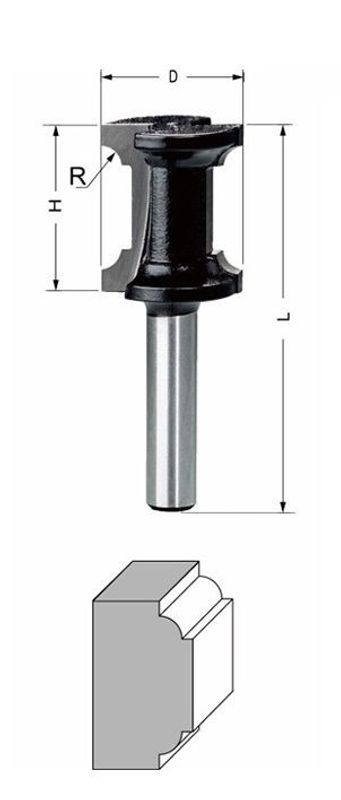Delver Listprofilfräs 22x26xR3.2x60 S=8