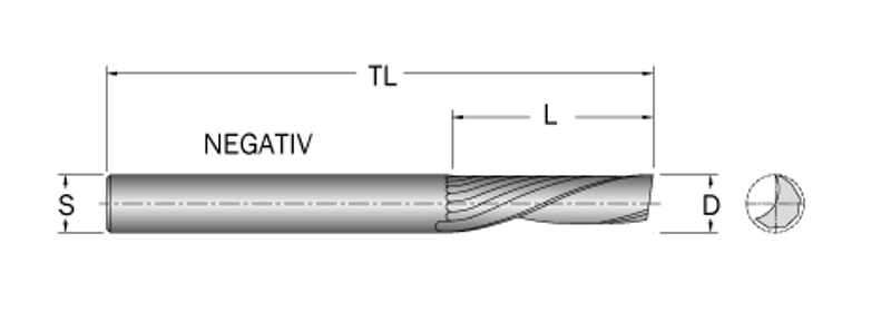 Cobolt Spiralfräs "Universal" D=6 L=32 TL=76 S=6