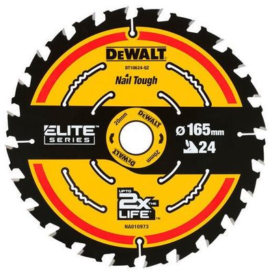 DeWalt DT10624 Sågklinga 165x20mm 24T för trä ELITE