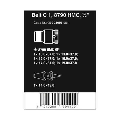 Wera Belt C 1 Zyklop 1/2" hylssats 7 delar