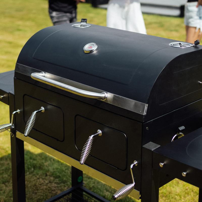 Landmann Kolgrillsvagn XXL gjutjärn 79,5x42 cm med vev