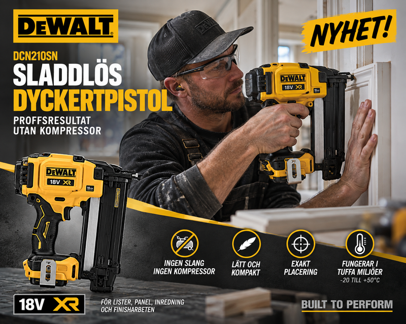 DeWalt DCN210SN – ny kompakt 18V XR dyckertpistol