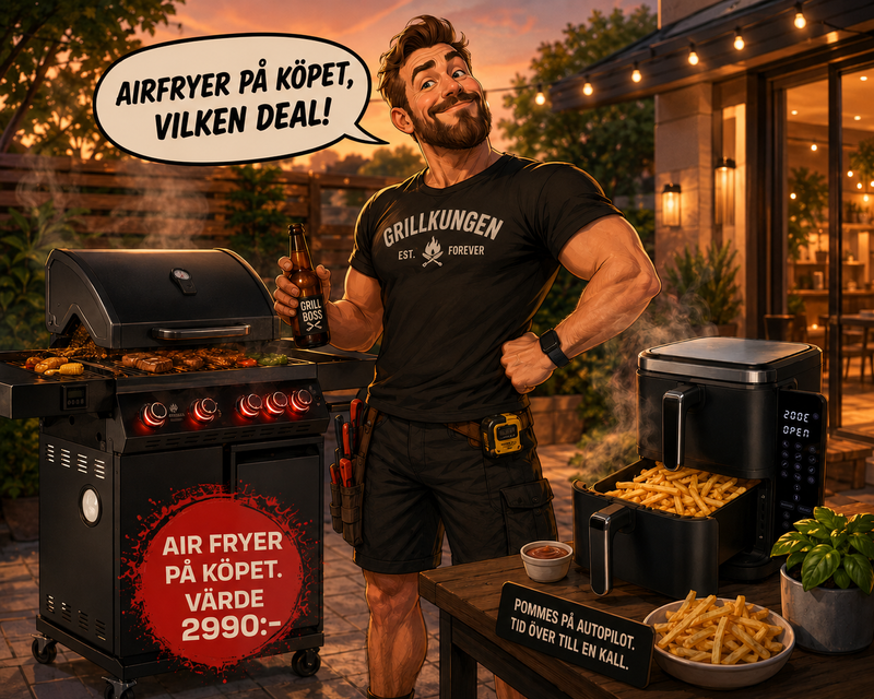 Landmann gasolgrill med airfryer på köpet