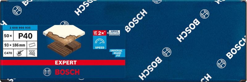 Bosch Expert C470 slippapper med 8 hål för planslipar 93 x 186mm
