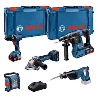 Bosch Verktygsset 18V 5 maskiner GSB/GBH/GWS/GSA/GLI 3x5,0Ah i XL-BOXX