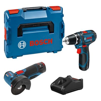 Bosch Verktygsset GSR 12V-15 + GWS 12V-76 12V 2x2,0Ah
