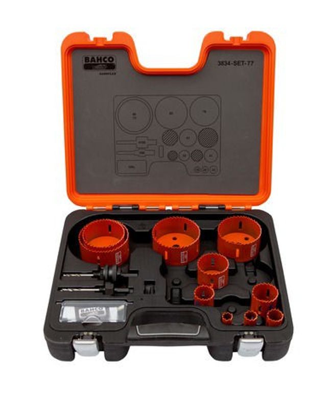 Bahco 3834-SET-77 Hålsågssats 16-86mm 10-delar