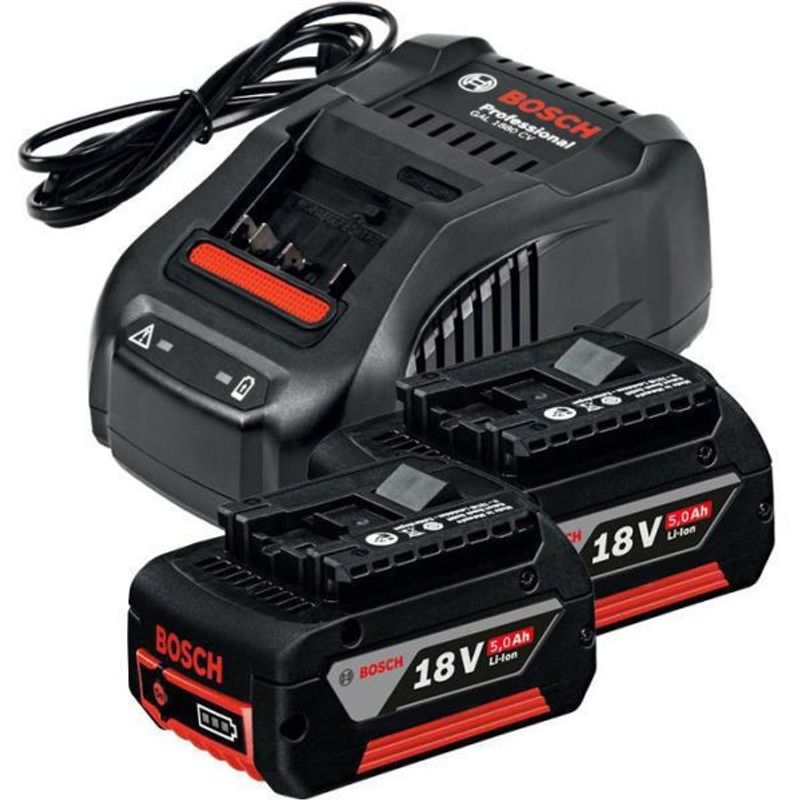 Bosch 18V Batteripaket (2x5,0ah + Snabbladdare)