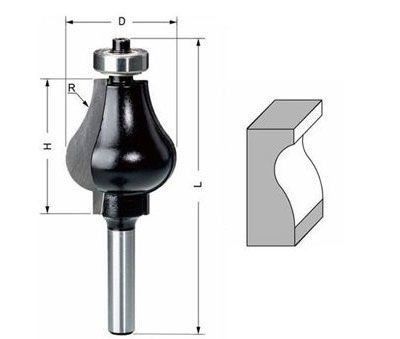 Delver Ellipsprofilfräs 32x38xR25x85 S=8