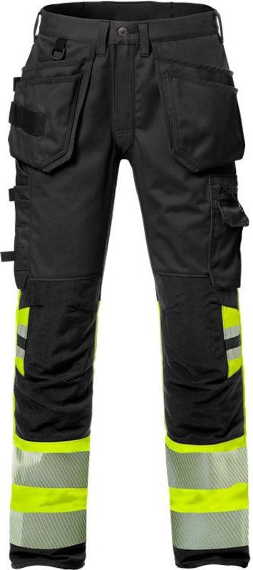Fristads Varsel hantverkarbyxa stretch 2709 PLU klass 1 Dam Varsel Gul/Svart 40