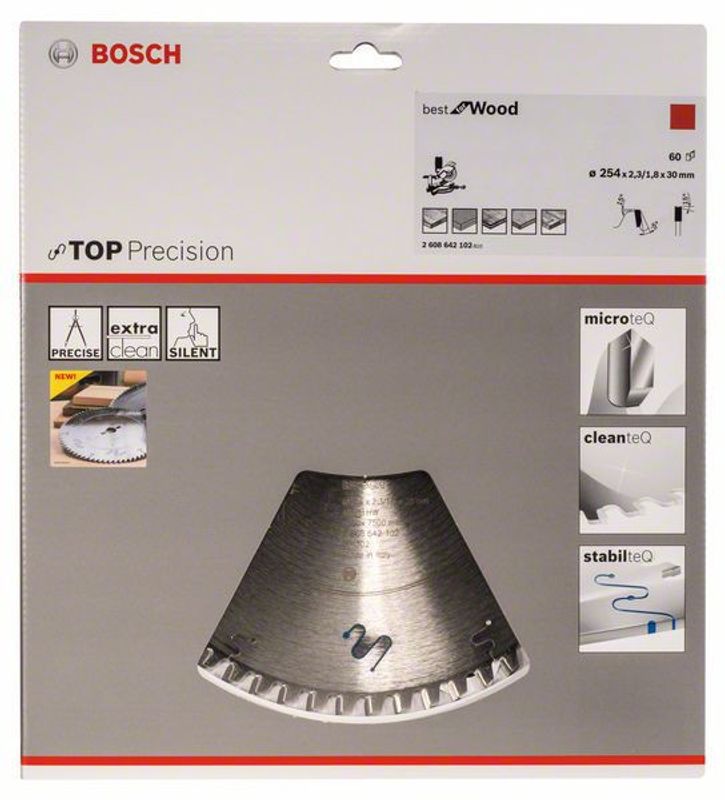 Bosch Sågklinga 254mm 60T Top-Precision (Fina snitt)