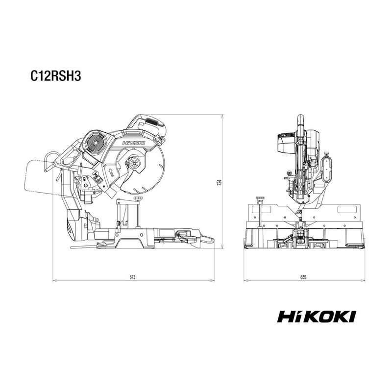 HiKOKI C12RSH3WAZ Kap-/gersåg Med Lasermarkör 1520W