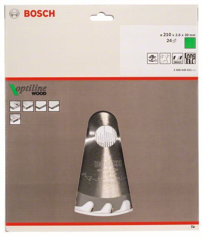 Bosch Cirkelsågklinga Optiline Wood 210x30mm T24