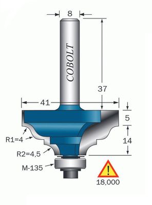 Cobolt Kantprofilfräs D=41 R=4 & 45