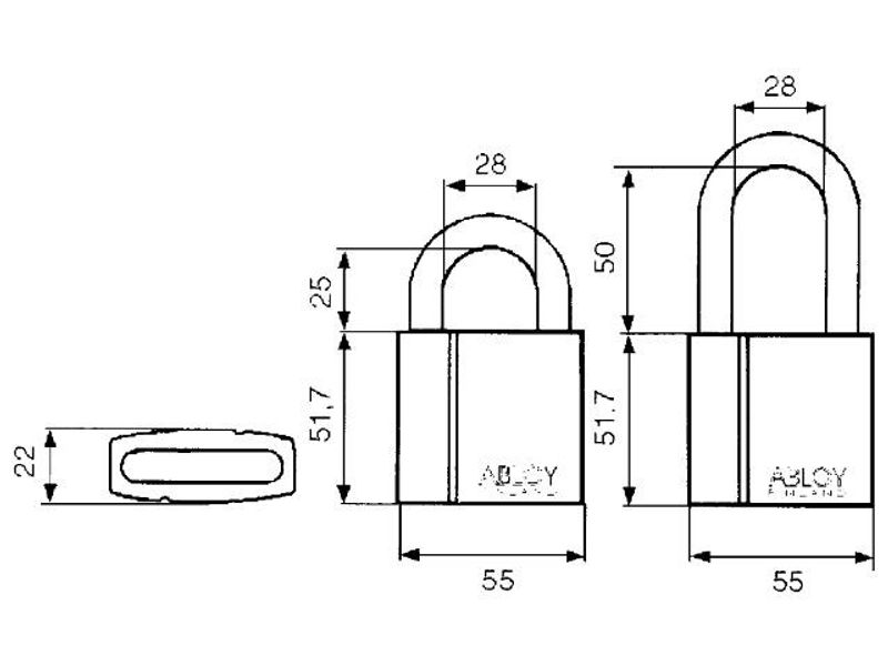 Abloy Hänglås PL340/50 Klass 3