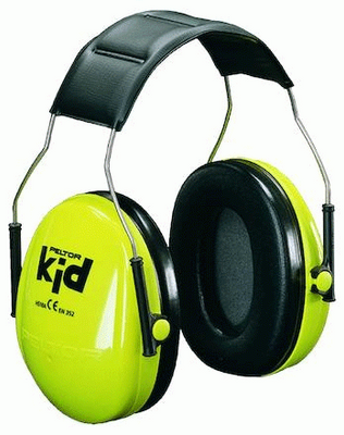 Peltor Hörselkåpa hjässbygel Kid H510AK Neongrön