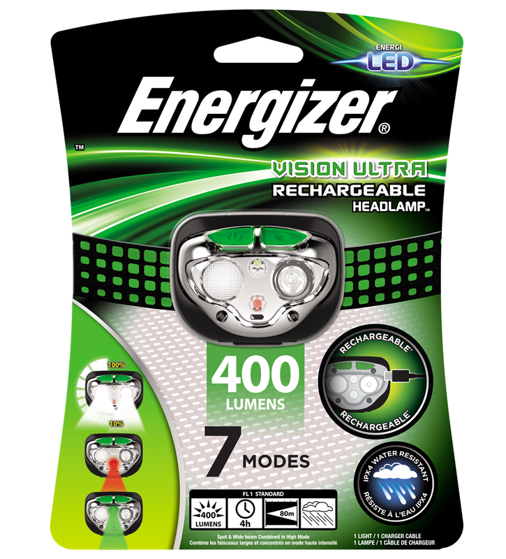 Energizer LED HL Vision Ultra Pannlampa Uppladdningsbar (400 lumen)