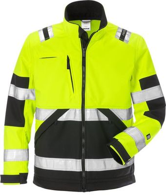 Fristads Varsel Softshell-jacka 4083 WYH, klass 2 Varsel Gul/Svart