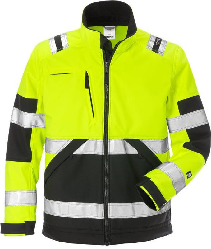 Fristads Varsel Softshell-jacka 4083 WYH, klass 2 Varsel Gul/Svart