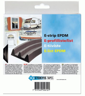 Stokvis E-list EPDM Vit 9mm x 4,0mm x 6m