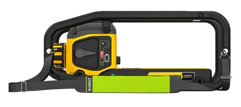 DeWalt DCPS320N POWERSHIFT betongvibrator från sidan med rullbur