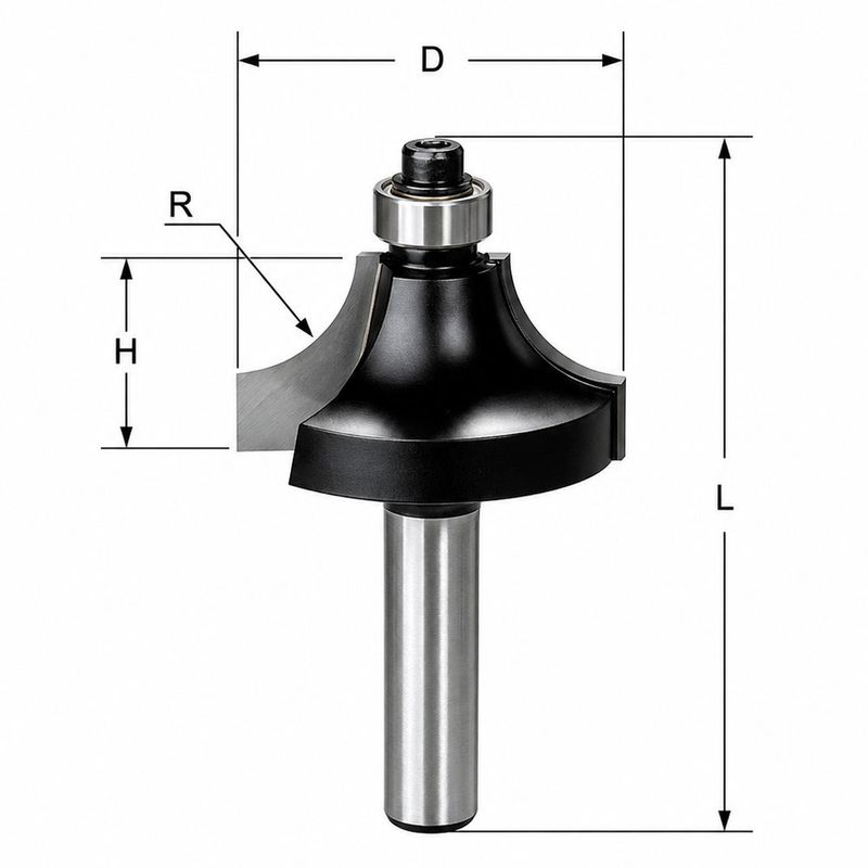 Delver Kvartsstavsfräs R2 16.7x8.7x54 S=8
