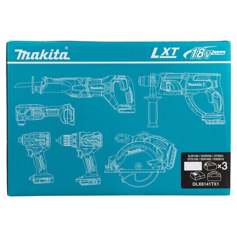 Makita DLX6141TX1 Verktygspaket/Combokit 18V (3x5,0ah)
