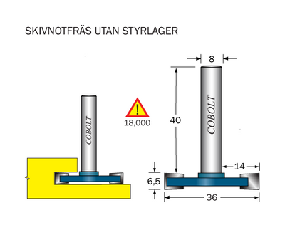 Cobolt Skivnotfräs L=6.5 D=36 S=8