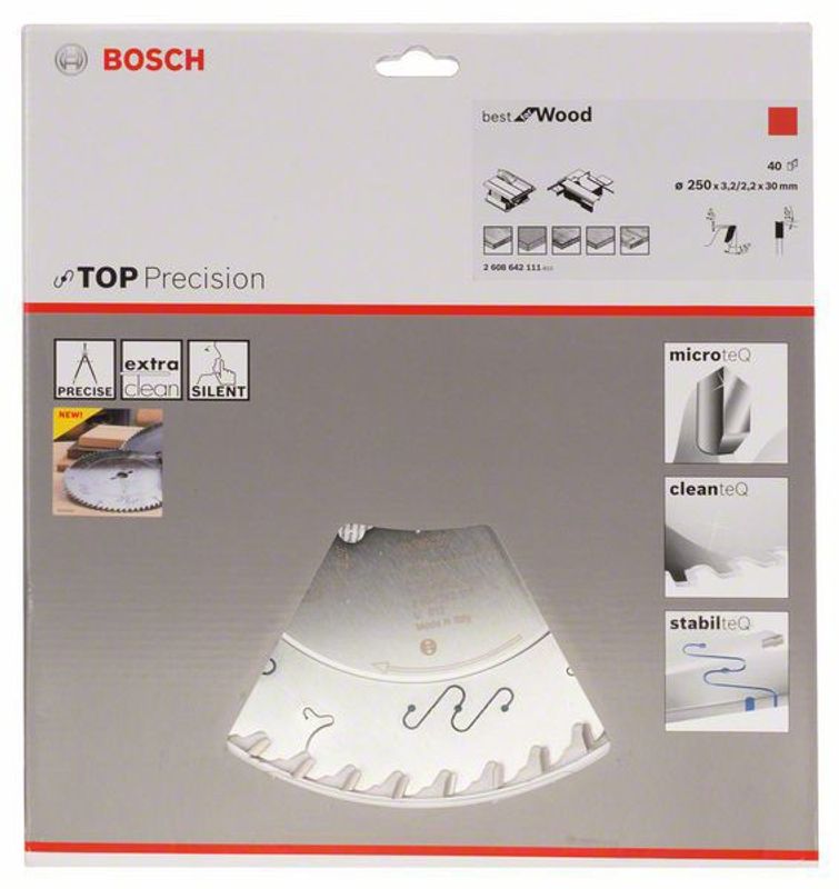 Bosch Sågklinga Top Precision 250mm x 40T