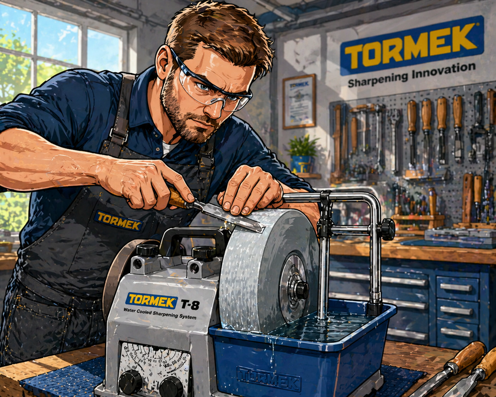 Tormek bänkslip T-8 för vassa eggverktyg