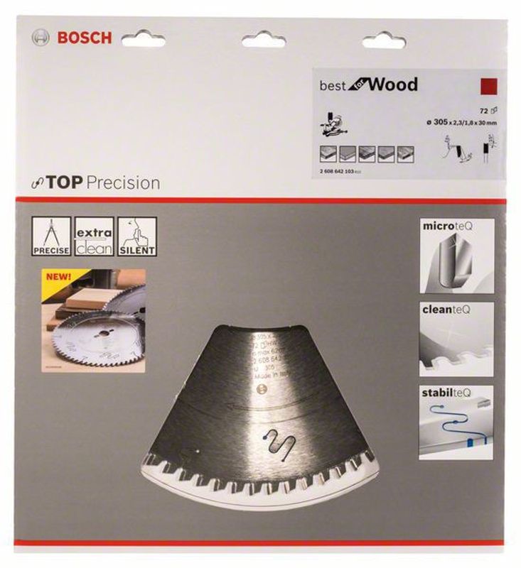 Bosch Sågklinga 305mm 72T Top Precision (Fina Snitt)