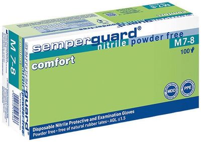 Semperguard Nitrile Comfort Korttidshandske 100st Stl 9