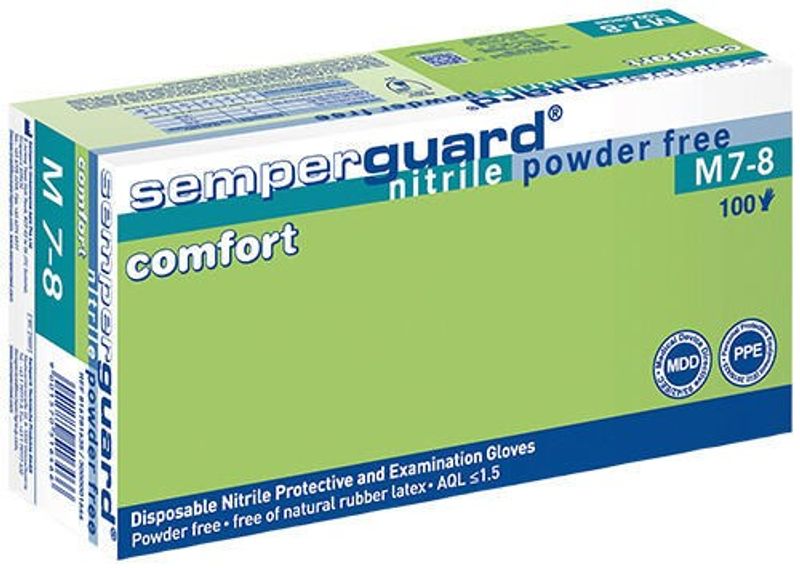 Semperguard Nitrile Comfort Korttidshandske 100st Stl 9