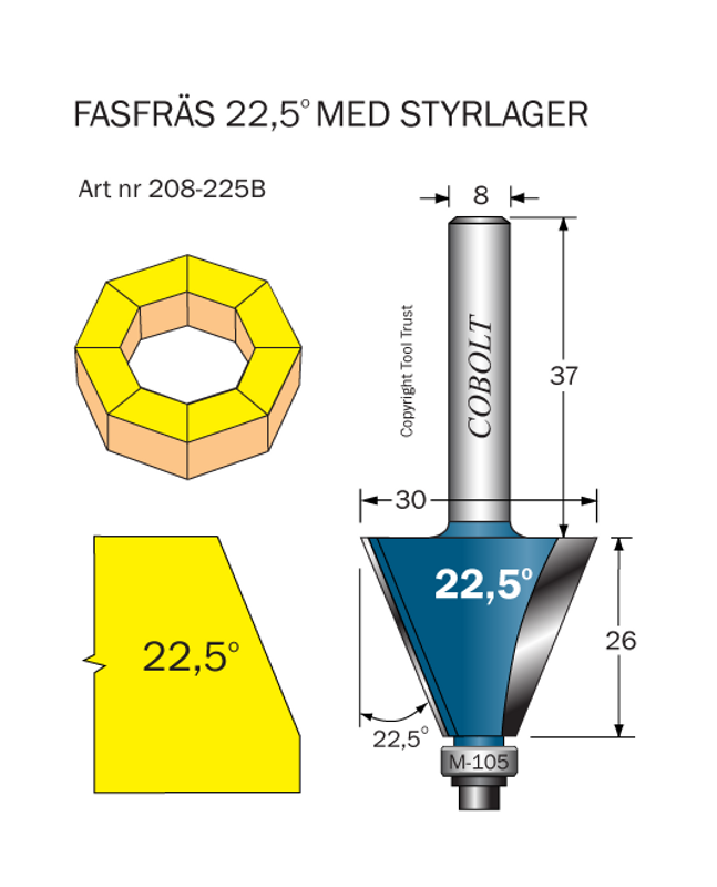 Cobolt Fasfräs m lager 225 gr F=28